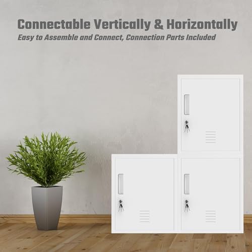 jingur metal storage locker with lockable door, 18.9 on a desk or shelf