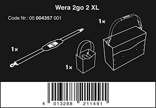 wera 05004357001 wera 2go 2 xl tool container, close-up detail