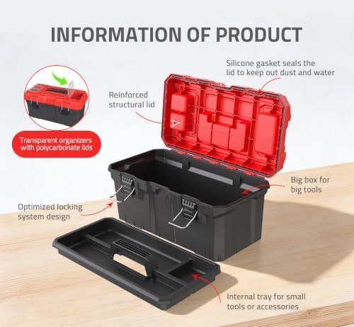 tools box, deep lockable toolbox, 21.73 * 10.87 on a desk or shelf