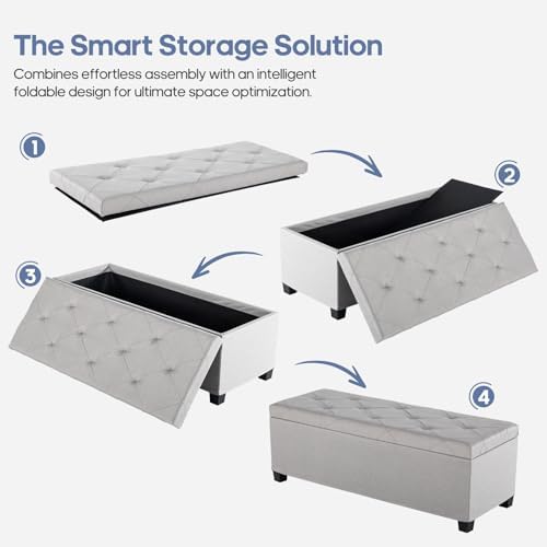 dumos storage ottoman bench, 43.3 inch end of, package contents