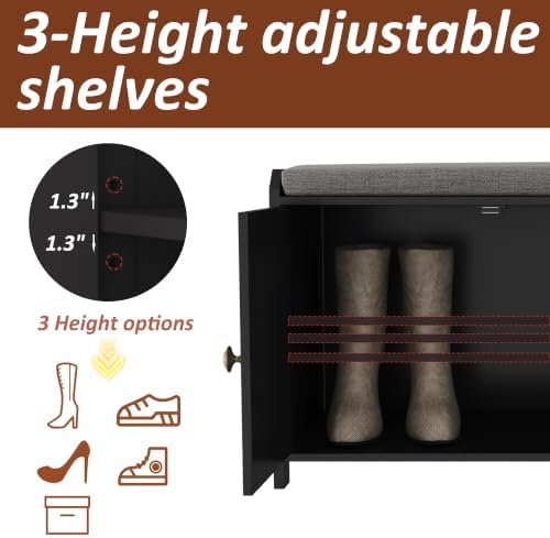 homefort 48.4" shoe storage bench with cushion, entryway, package contents