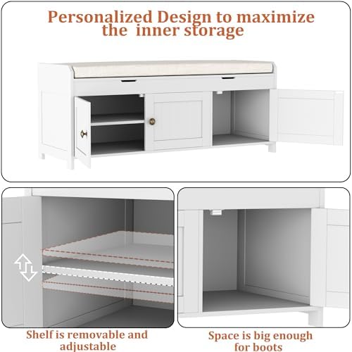 homefort 41.3" shoe bench with lift top storage on a desk or shelf