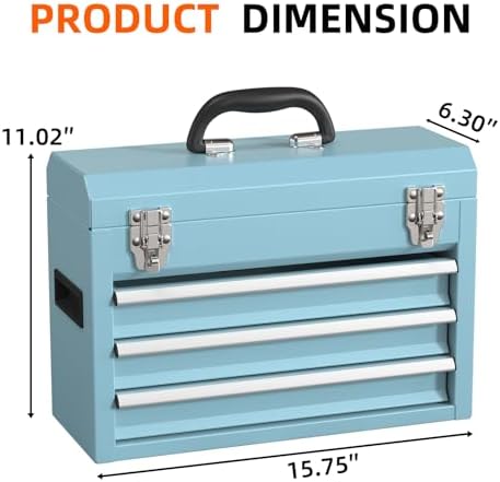 portable metal tool box – 3 drawers lockable shown in use