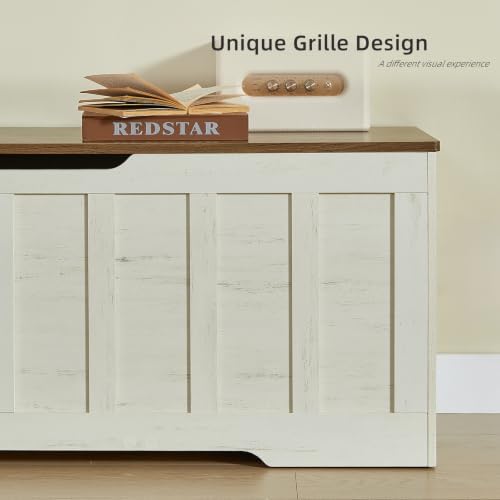 vankiley 51.2" storage chest extra large,wooden storage bench,white+brown, package contents