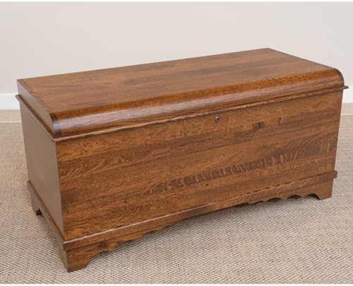 rustic red door co. cedar hope chest with, front angle view
