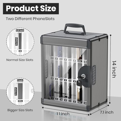 24 slots cell phone locker for classroom, portable shown in use