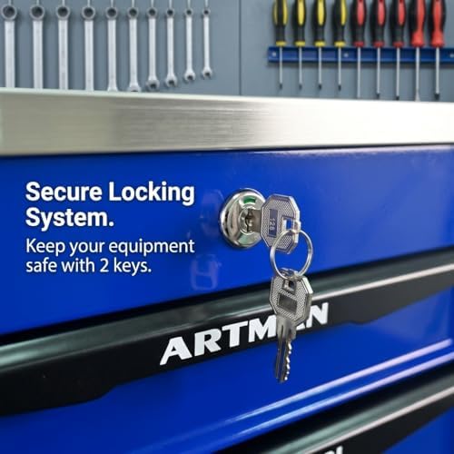 rolling tool chest,stainless steel worktop,blue,4‑drawer, package contents