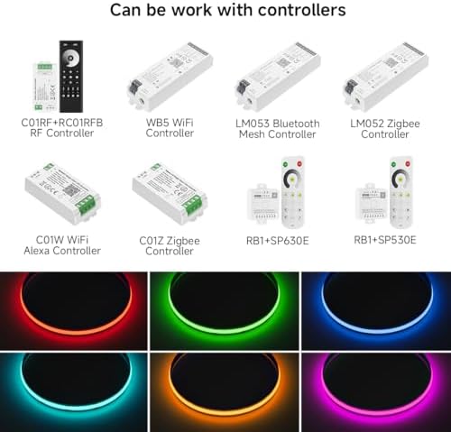 COB LED Strip Purple DC12V High Density 480LEDs/m Light 16.4FT | Dimmable Flexible Uniform Bright Cuttable CRI90+ 8MM Width Cob LED Tape for Cabinet Indoor Decor(No Adapter/Controller)