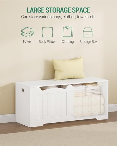 hzuaneri 43" farmhouse storage chest | 55 gal showing dimensions
