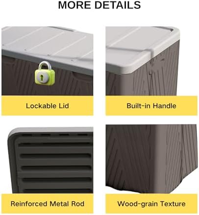 kingdura 110 gallon outdoor storage box, waterproof resin, package contents