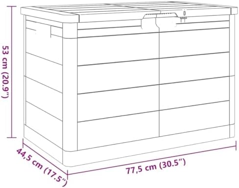 vidaxl patio cushion box brown 30.5x17.5x20.9 polypropylene, close-up detail