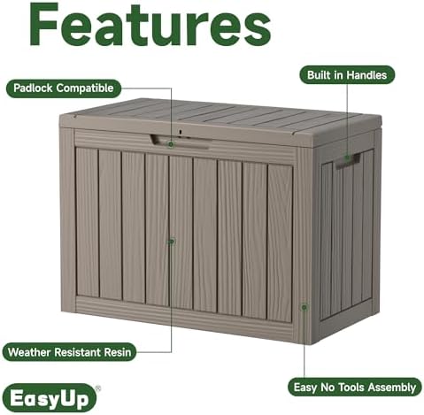 easyup 45 gallon waterproof outdoor storage box uv, close-up detail