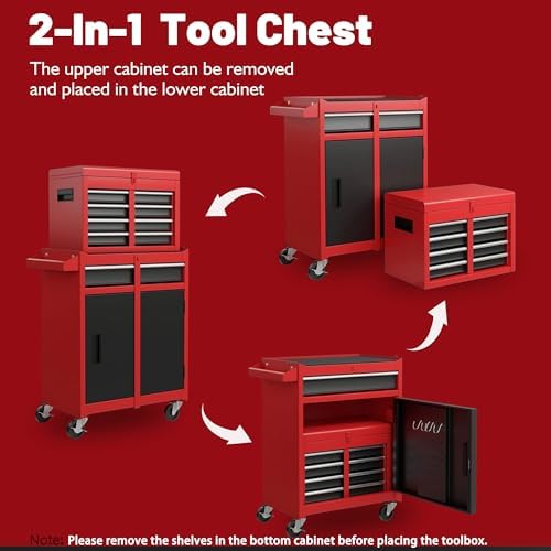 5 drawers tool cart with wheels & 1 on a desk or shelf