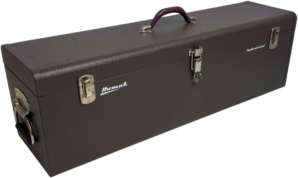 homak 32-inch industrial steel toolbox, brown wrinkle powder, main product view