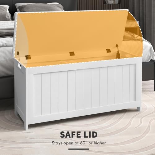homcom storage bench cut-out handles 39.4" x 15.7", close-up detail