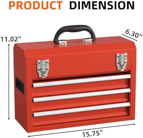 portable metal tool box – 3 drawers lockable shown in use