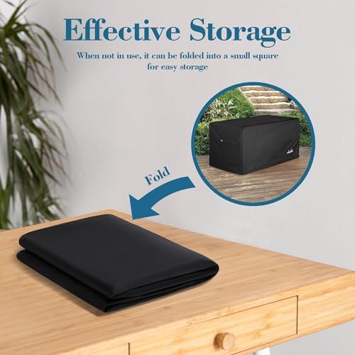 deck box cover, waterproof 600d oxford, 62 x showing dimensions
