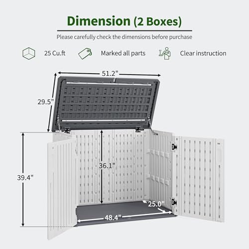 macrout 50 cu ft outdoor storage cabinet, waterproof, close-up detail