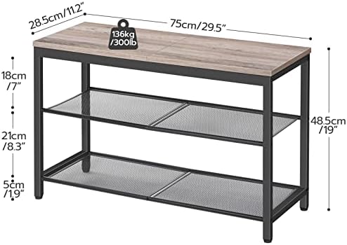 hoobro shoe bench, 3-tier shoe rack,industrial shoe organizer, close-up detail