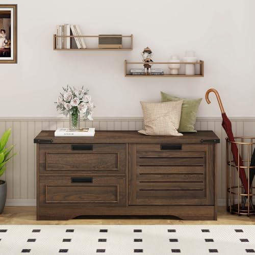 fatorri bench with shoe storage for entryway, wooden, close-up detail