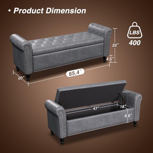 fivewillowise 65" bedroom bench, end of bed bench shown in use