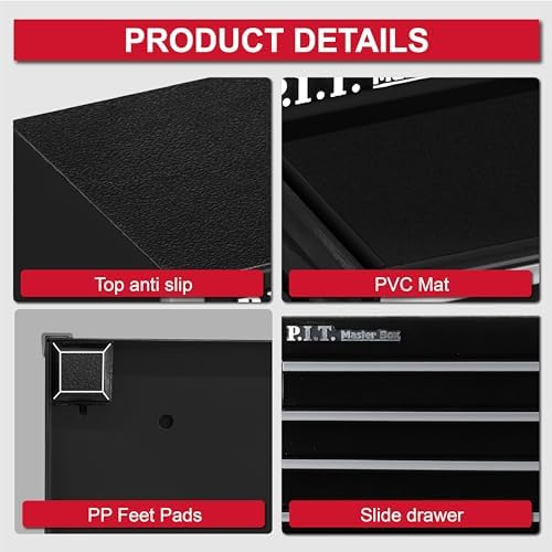 p.i.t. mini tool box,small metal toolbox organizer with, package contents