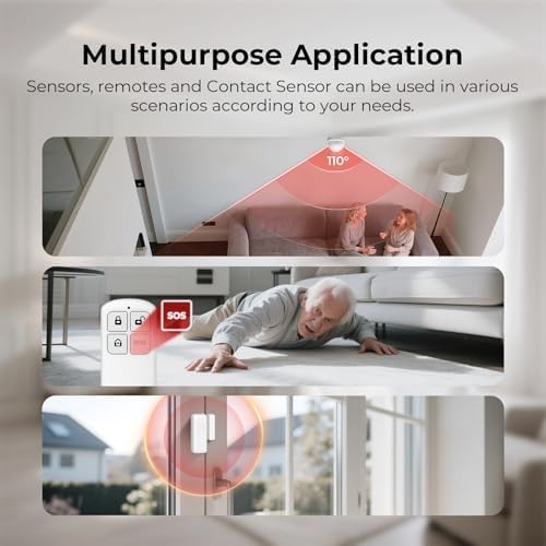 Hapippofa Alarm System for Home Security, 9 Pieces Smart WiFi Door Alarm System - Image 4