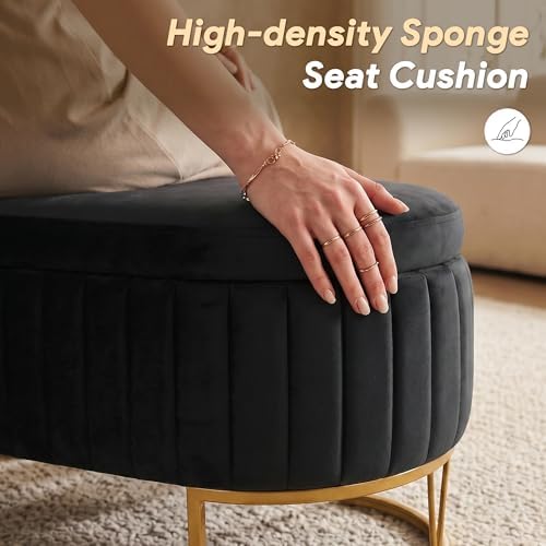 storage bench bedroom bench, velvet oval upholstered end on a desk or shelf