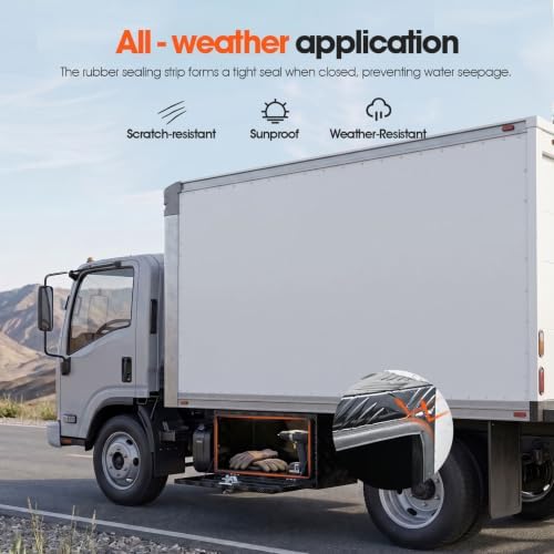 24 inch aluminum underbody truck toolbox with lock on a desk or shelf
