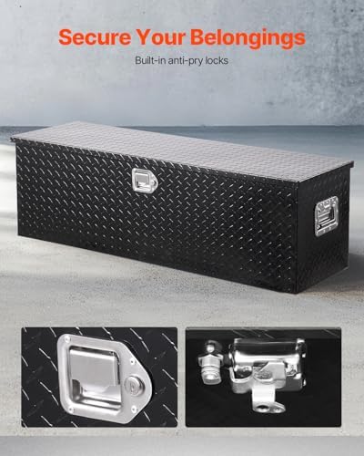 vevor heavy duty aluminum truck bed tool box, side view