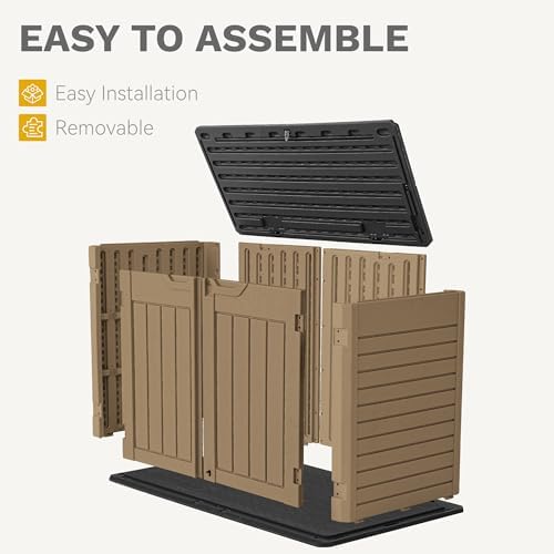 dwvo 35 cu ft outdoor horizontal storage shed showing dimensions