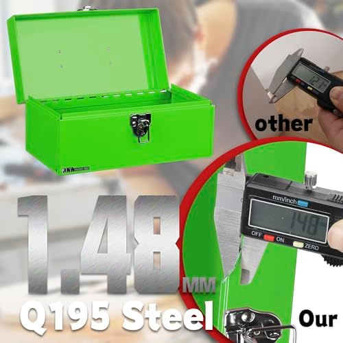p.i.t. metal tool box 12 inch,portable small toolbox, close-up detail