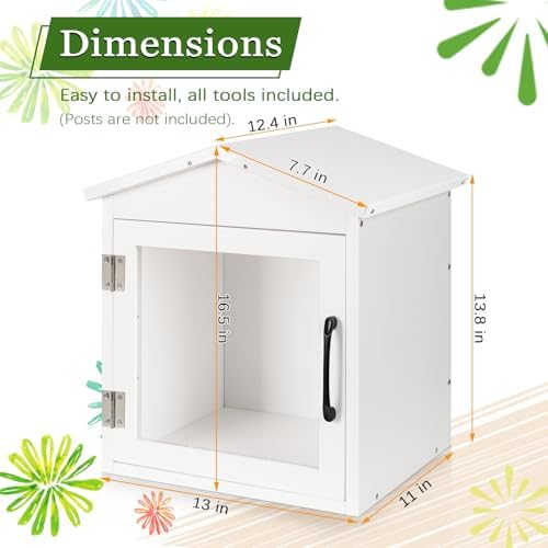 outdoor library outdoor book box storage, 13x11x16 inch shown in use
