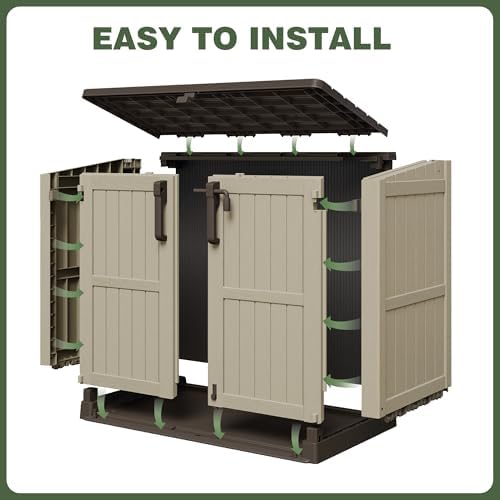 lhbcraft waterproof outdoor storage box 36 cu ft on a desk or shelf