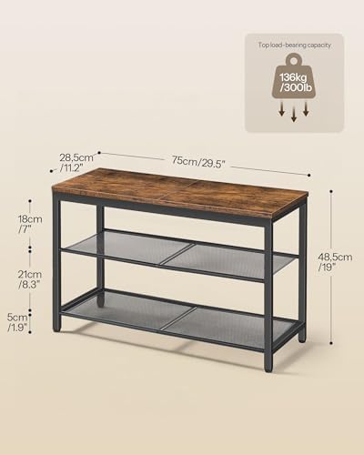 hoobro shoe bench, 3-tier shoe rack, industrial shoe shown in use