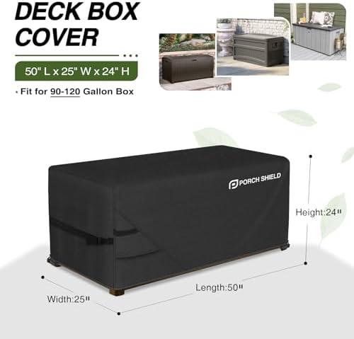 porch shield patio deck box storage cover 50 shown in use