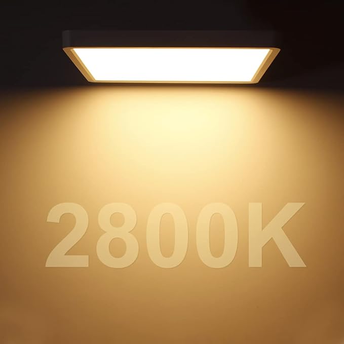 LED Flush Mount Ceiling Light Fixture, 2800K Warm White, 12inch 24W, Slim Flat - Image 4