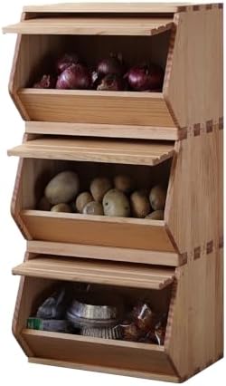 stackable solid wood storage chests, modular bins with, front angle view