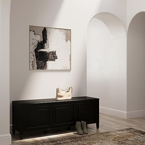 simplihome connaught 51" wide solid wood trunk bench shown in use