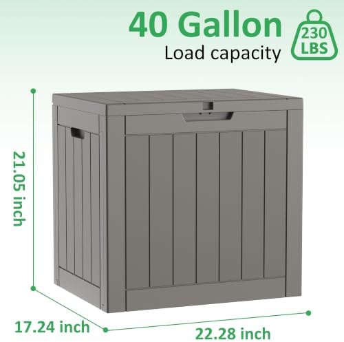 patiozen 40 gallon deck box, outdoor storage box, close-up detail