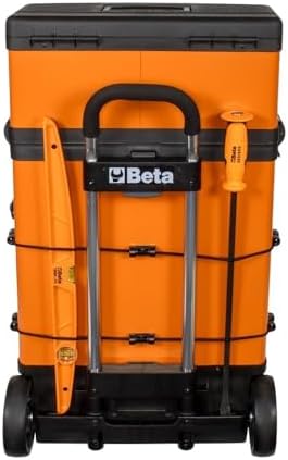 beta c41h orange two‑module rolling metal tool chest shown in use