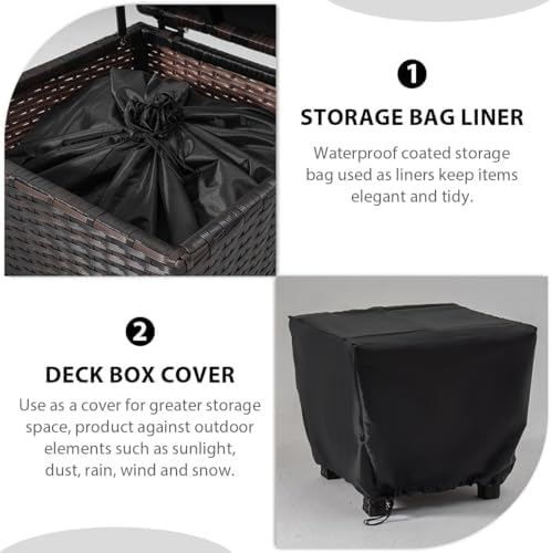sundale brown wicker storage box, 13 gallon outdoor, close-up detail