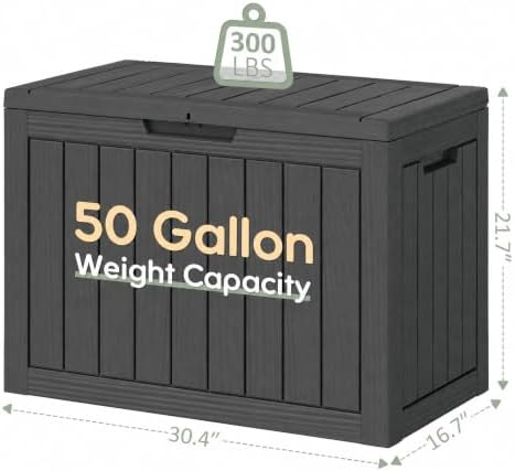 kamaboko 50 gallon outdoor storage box waterproof deck shown in use