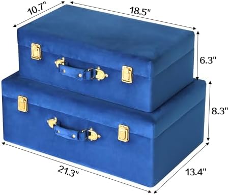 hofferruffer velvet storage trunks with wood frame, set, package contents