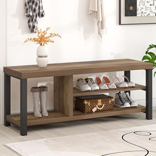 foluban shoe bench for entryway, wood and metal, close-up detail