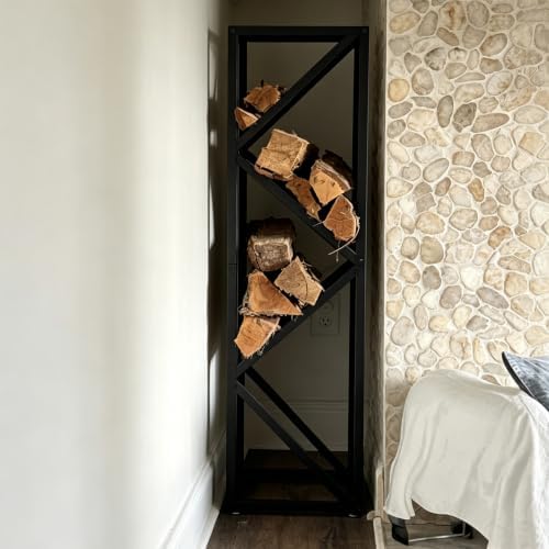 yohsnor 46x12in indoor firewood rack,multiple storage zones for showing dimensions