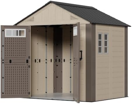 amopatio 8x6 ft outdoor storage shed with floor, view 9