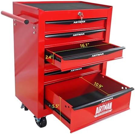 ryh 6 drawers rolling tool chest 30.5" h showing dimensions