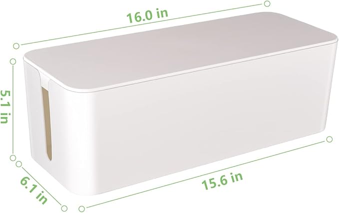 Cable Management Box, Large Cord Organizer Box to Hide Power Strip & Under Desk - Image 3
