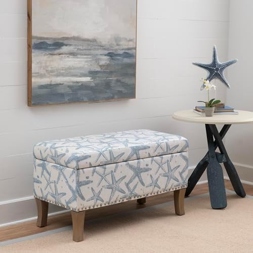 linon stephanie cream and light blue starfish fully shown in use